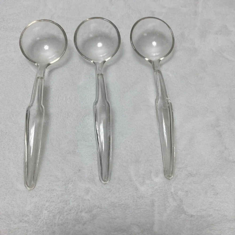 VTG LAZY SUSAN 3 Glass‎ Caddy Condiment Spinning Server Carousel With Spoons